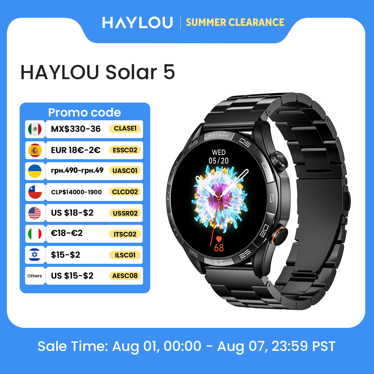 Hybrid Smartwatch - HAYLOU Solar 5 Voice Calling Smartwatch