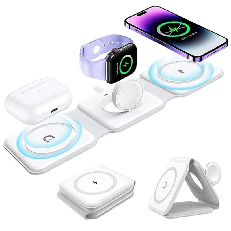 Smartwatch Watches Compatible With Iphone - 3-in-1 Magnetic Folding Wireless Charger, 15W