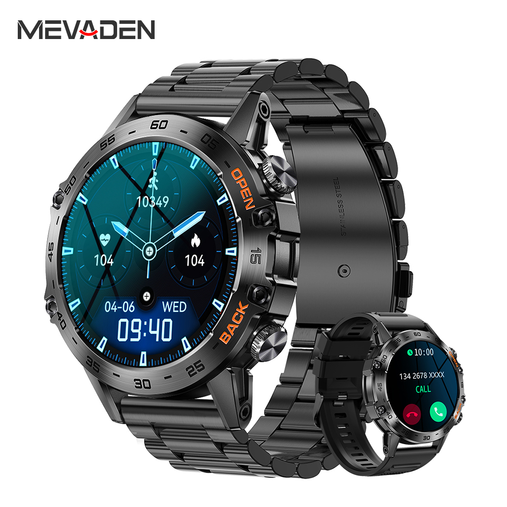 Hybrid Smartwatch - MEVADEN Steel 1.39 inch Men Luxury