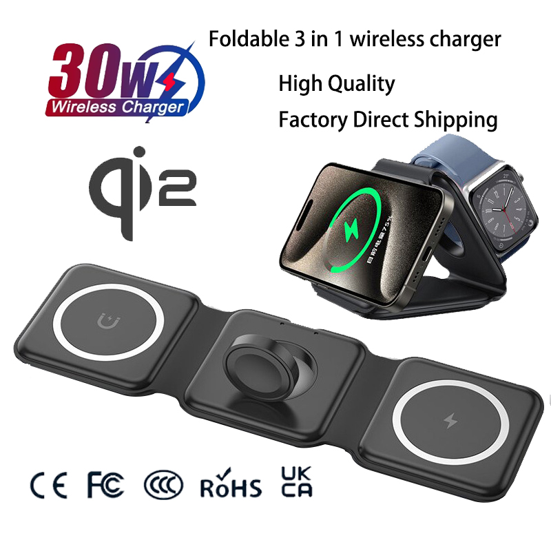 Smartwatch Watches Compatible With Iphone - Universal Qi2 Magnetic Foldable Charging Station