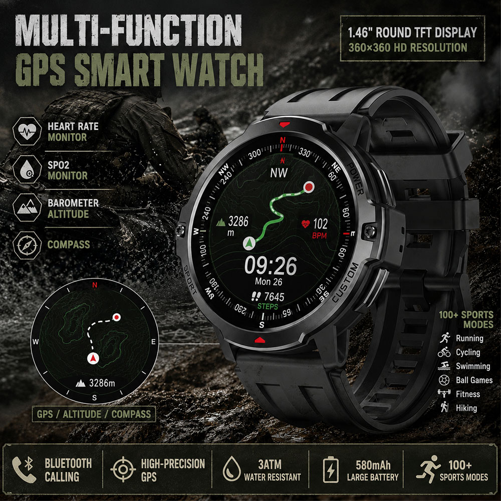 Timex Watches Smartwatch - NEW 1.46 Inches Military GPS Smartwatch
