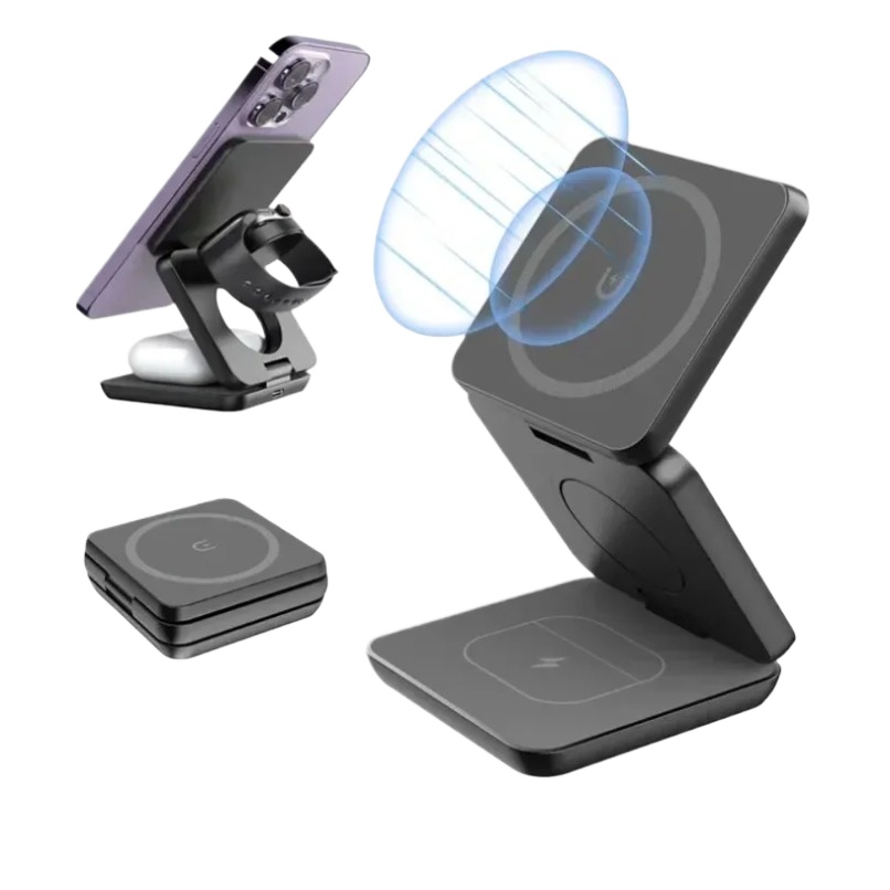 Smartwatch Watches Compatible With Iphone - 3 in 1 Foldable Magnetic Wireless