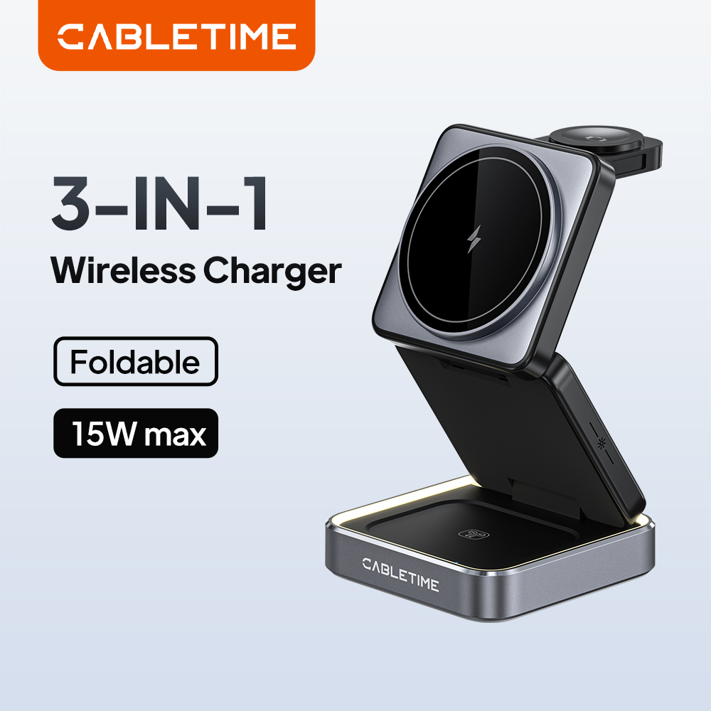 Smartwatch Watches Compatible With Iphone - CABLETIME Foldable Magnetic 3 in 1