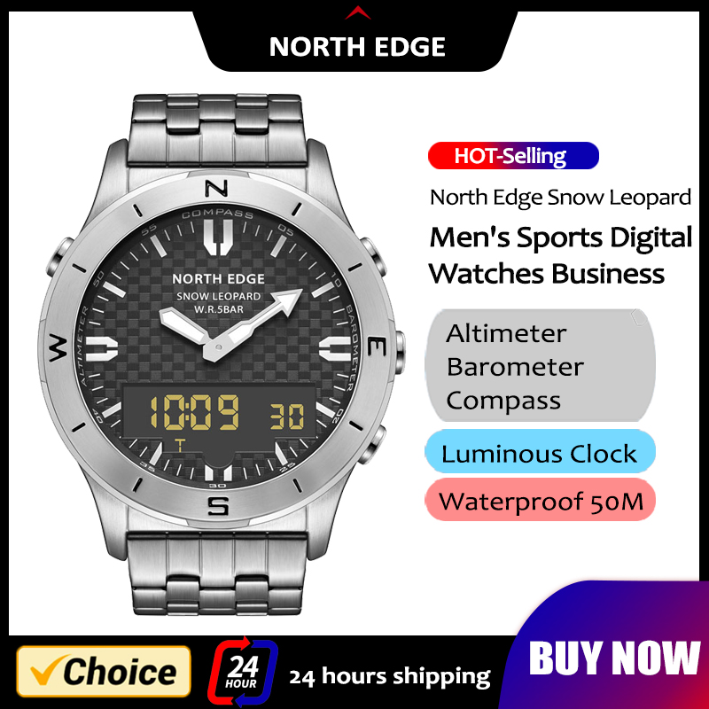 Hybrid Smartwatch - NORTH EDGE Men's Sports Digital Watch