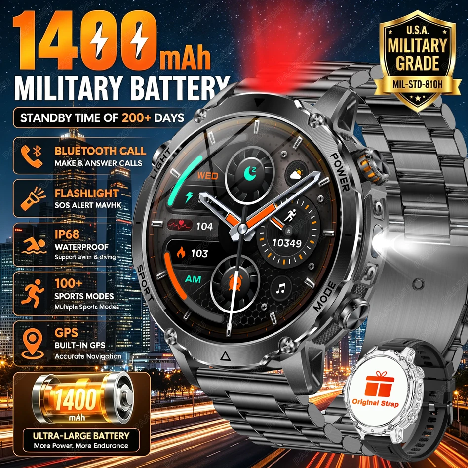 Brand+1400mAh Big Battery Smar - Smartwatch Branded Watches For Men 评论和价格