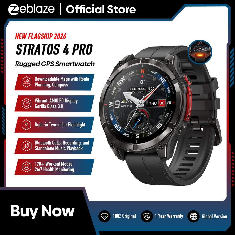 New Zeblaze Stratos 4 PRO AMOL - Hybrid Smartwatch 评论和价格
