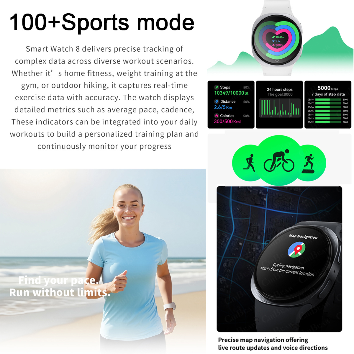 2026 New Watches 8 Mini GPS Tr - Hybrid Smartwatch 评论和价格