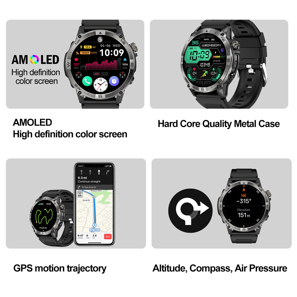 NORTH EDGE GPS Sports Smart Wa - Hybrid Smartwatch 评论和价格