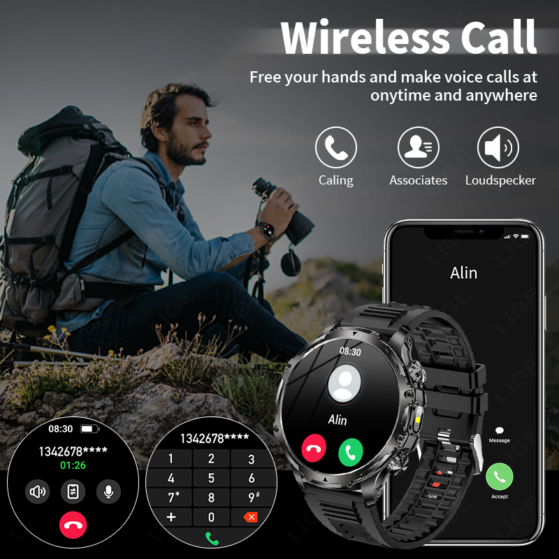 LIGE Smartwatch Military Men 1 - Timex Watches Smartwatch 评论和价格