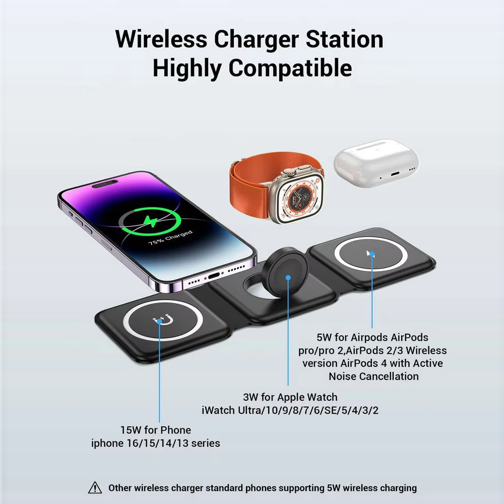 3-in-1 Magnetic Folding Wirele - Smartwatch Watches Compatible With Iphone 评论和价格