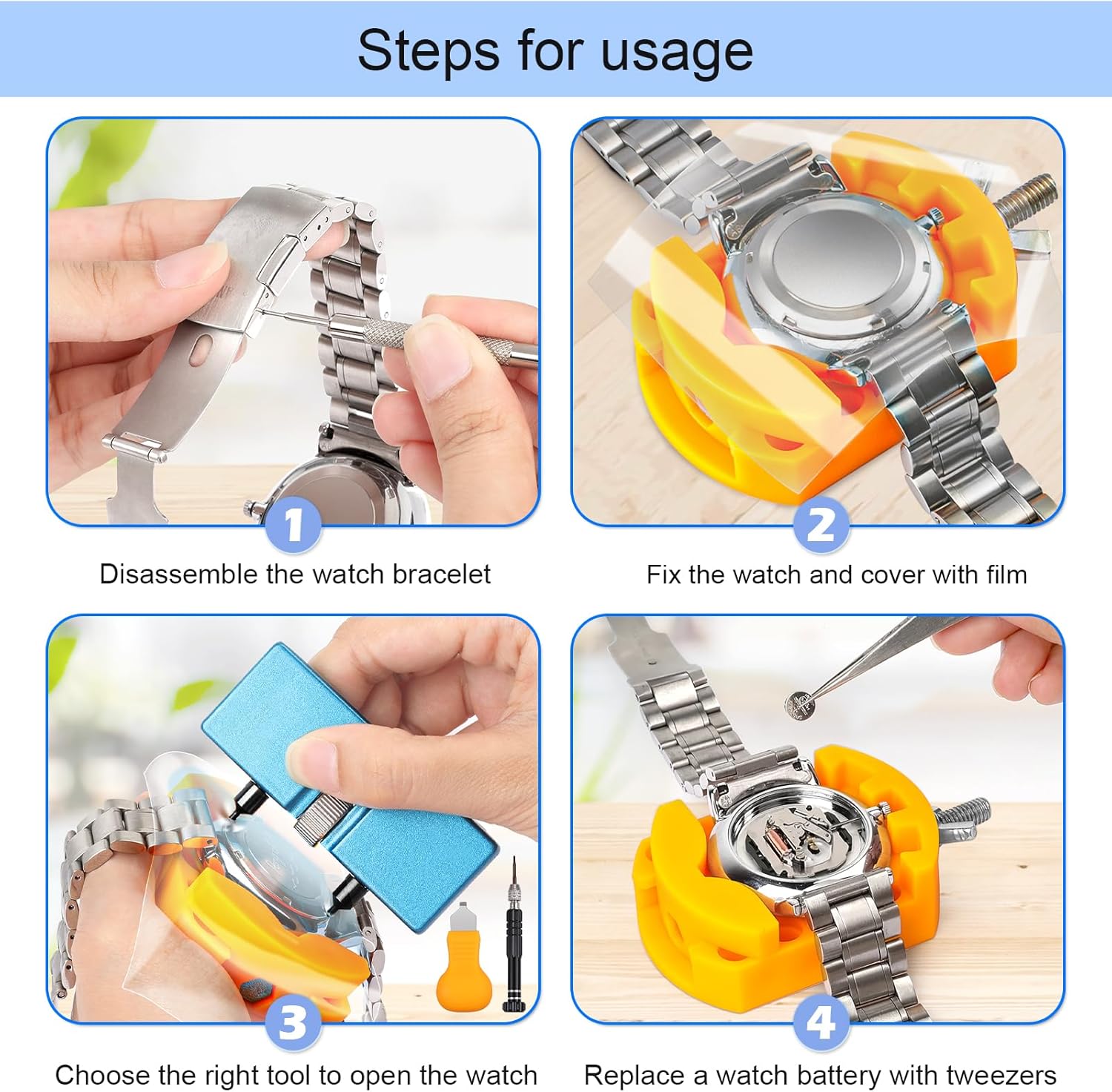 32 pcs Watch Battery Replaceme - Watchmaker Screwdriver 评论和价格