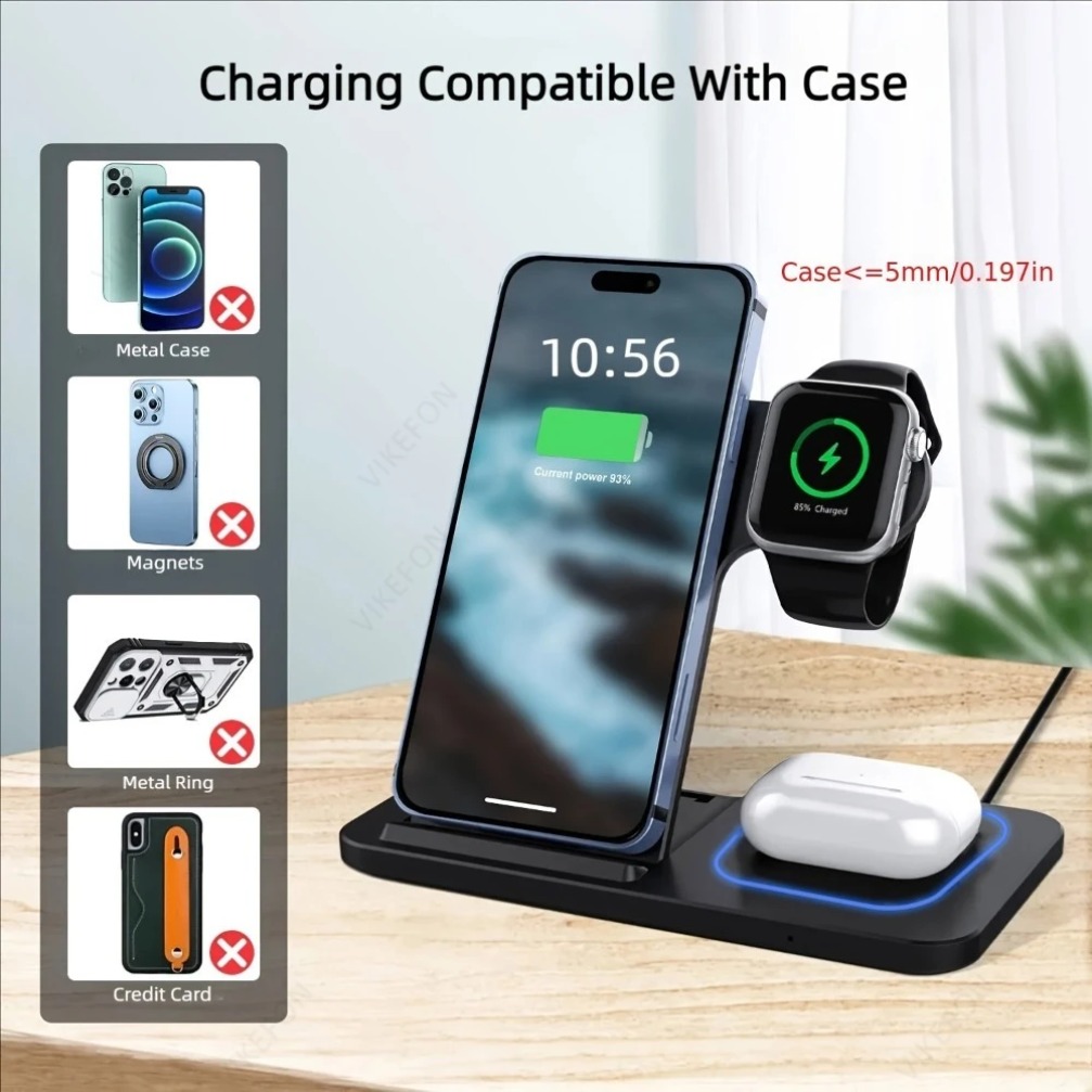 Foldable 3 in 1 Wireless Charg - Smartwatch Watches Compatible With Iphone 评论和价格