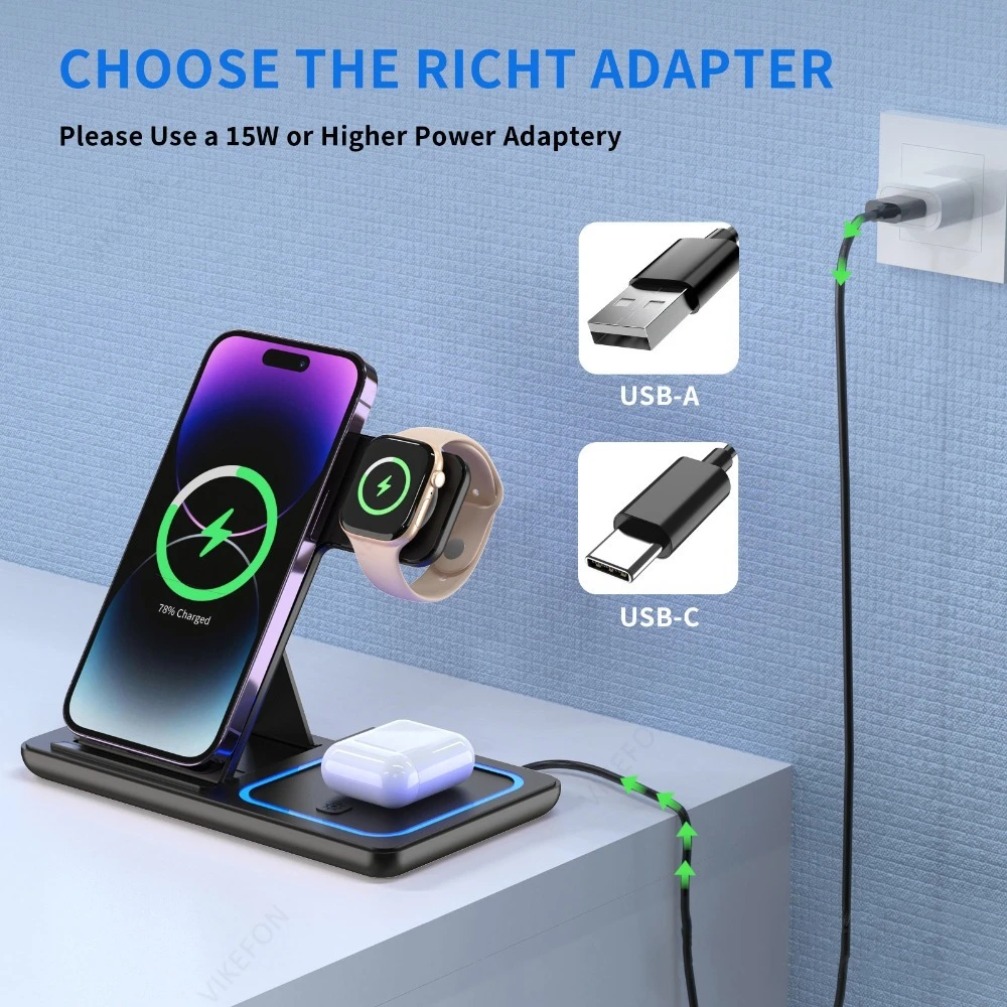Foldable 3 in 1 Wireless Charg - Smartwatch Watches Compatible With Iphone 评论和价格
