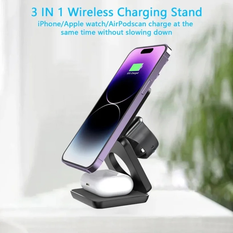 3 in 1 Foldable Magnetic Wirel - Smartwatch Watches Compatible With Iphone 评论和价格