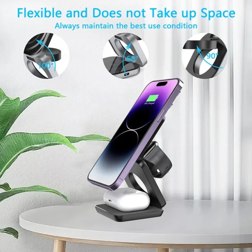 3 in 1 Foldable Magnetic Wirel - Smartwatch Watches Compatible With Iphone 评论和价格