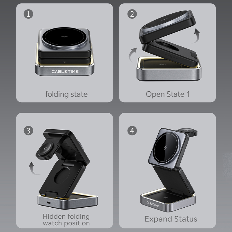 CABLETIME Foldable Magnetic 3  - Smartwatch Watches Compatible With Iphone 评论和价格